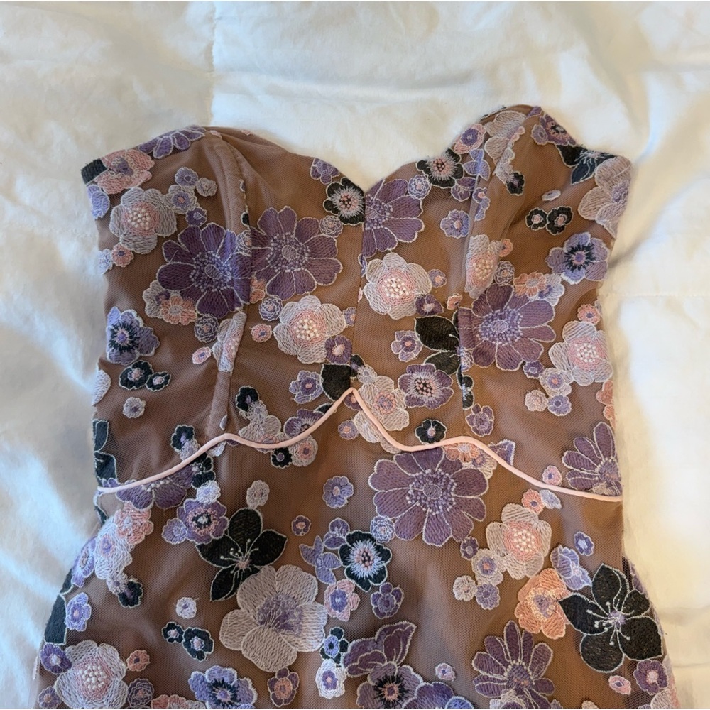 For Love & Lemon Floral Strapless Dress Size S - Picture 9 of 9